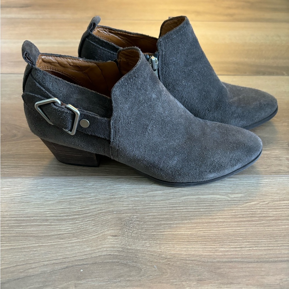 Gray Suede Ankle Boots